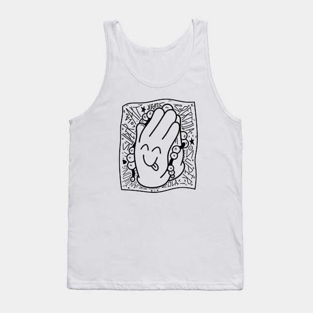 Dope praying hands black on white illustration Tank Top by slluks_shop